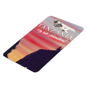 Magnet Flexible Affiche de vol africain Tanzanie
