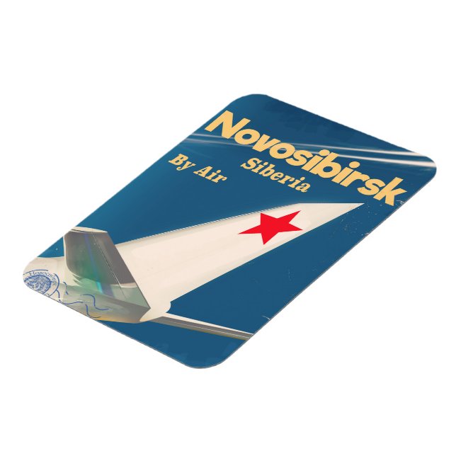 Magnet Flexible Affiche de vol de Novosibirsk Sibérie Union soviét (Côté Gauche)