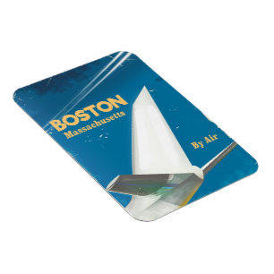 Magnet Flexible Affiche de vol vintage Boston Massachusetts
