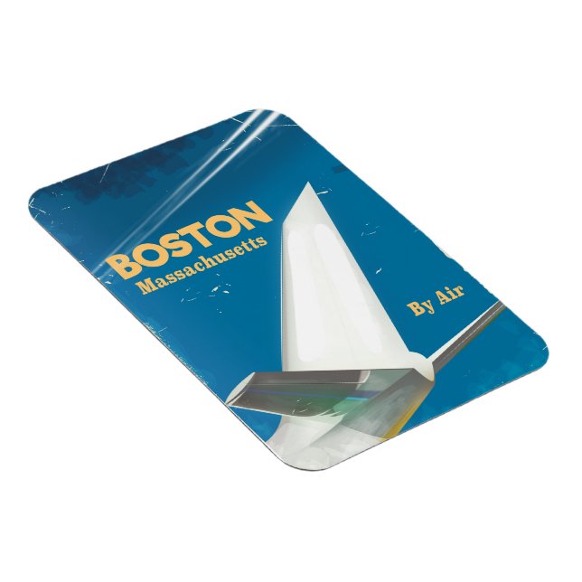 Magnet Flexible Affiche de vol vintage Boston Massachusetts (Côté Droit)