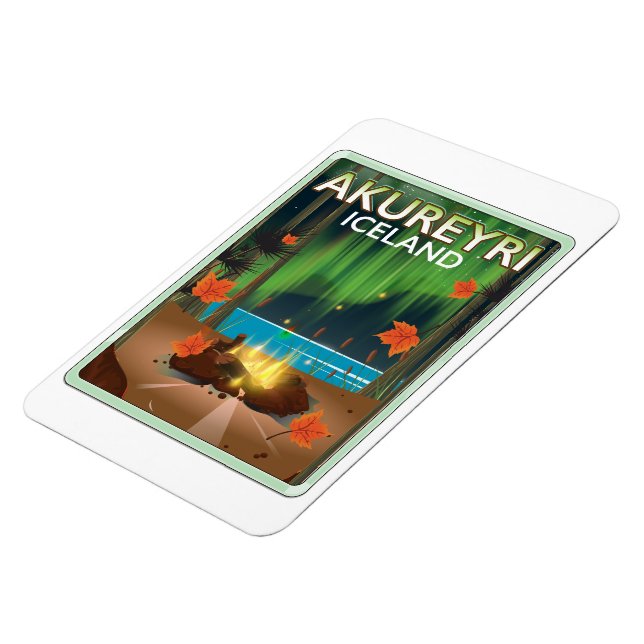 Magnet Flexible Affiche de voyage à Akureyri Islande (Côté Gauche)