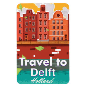 Magnet Flexible Affiche de voyage à Delft Hollande