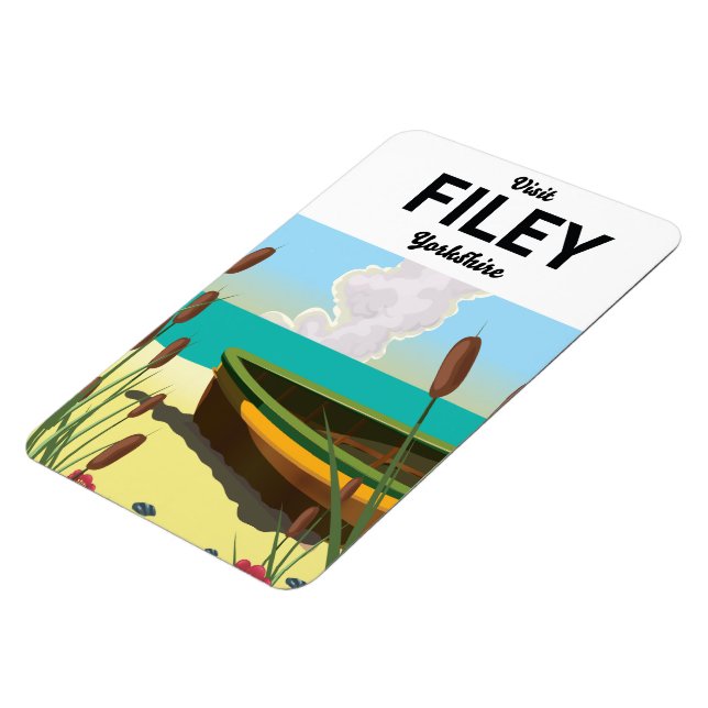 Magnet Flexible Affiche de voyage à Filey, Yorkshire bord de mer (Côté Gauche)