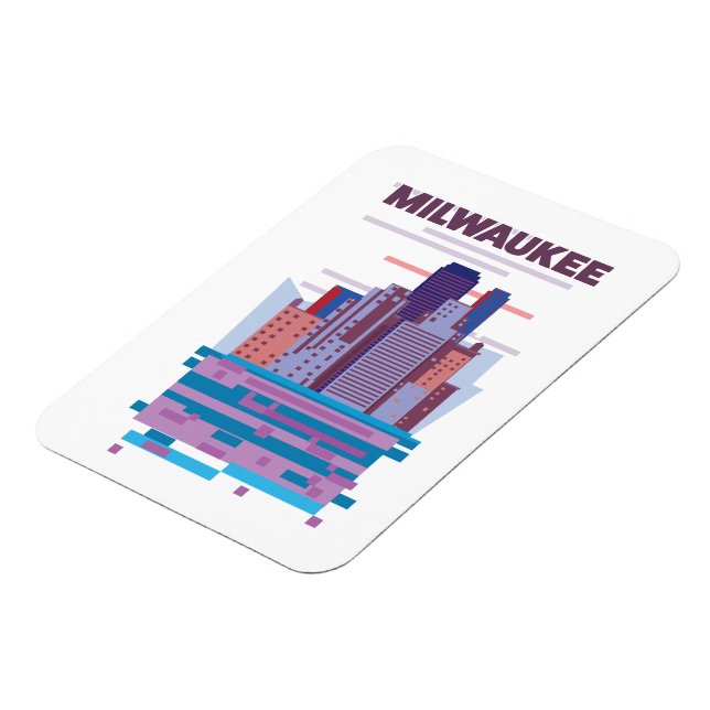 Magnet Flexible Affiche de voyage à Milwaukee (Côté Gauche)