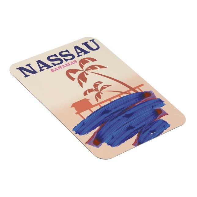 Magnet Flexible Affiche de voyage à Nassau Bahamas plage (Côté Droit)