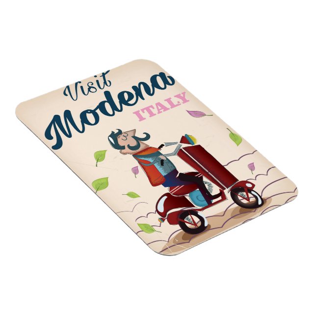 Magnet Flexible Affiche de voyage à scooter à Modène Italie (Côté Droit)