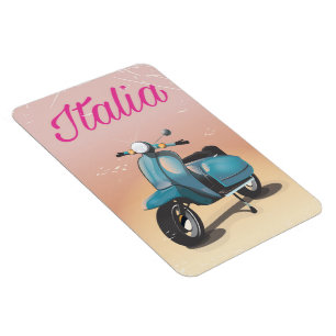 Magnet Flexible Affiche de voyage à scooter Italia