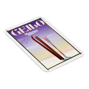 Magnet Flexible Affiche de voyage à ski à Geilo, Norvège