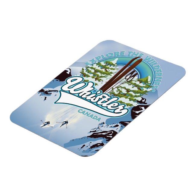 Magnet Flexible affiche de voyage à ski de Whistler Canada. (Côté Gauche)