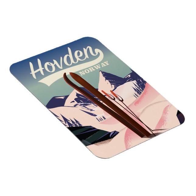 Magnet Flexible Affiche de voyage à ski Hovden Norvège. (Côté Droit)