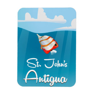 Magnet Flexible Affiche de voyage à St. John's, Antigua-et-Barbuda