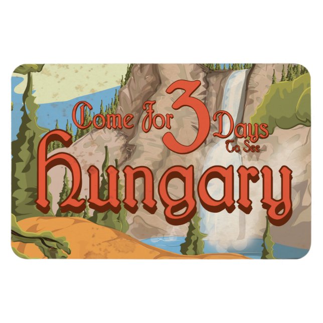 Magnet Flexible Affiche de voyage ancienne de Hongrie (Horizontal)