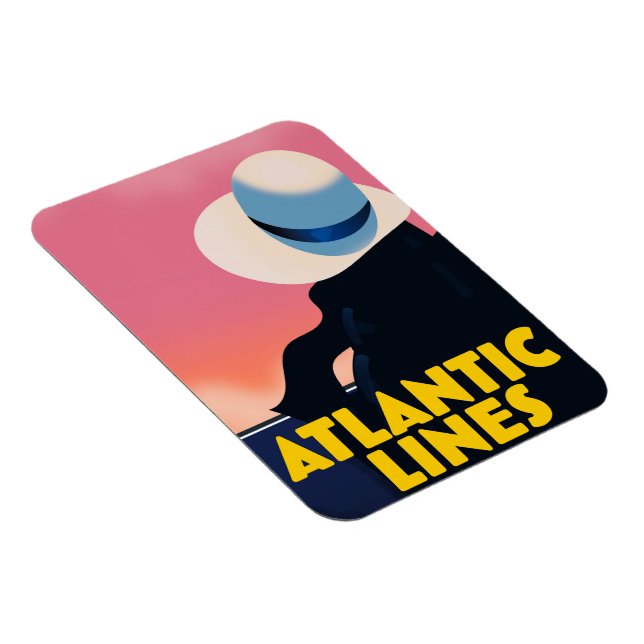 Magnet Flexible Affiche de voyage Atlantic Lines Cruise Liner (Côté Droit)