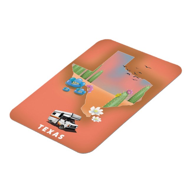 Magnet Flexible Affiche de voyage au Texas (Côté Gauche)