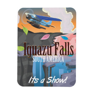 Magnet Flexible Affiche de voyage aux chutes d'Iguazu Amérique du
