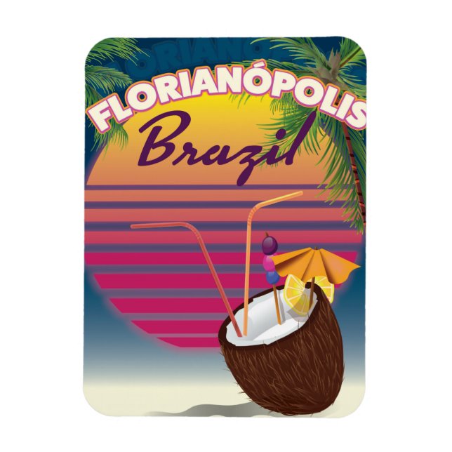 Magnet Flexible Affiche de voyage brésilienne de Florianópolis (Vertical)
