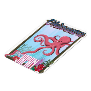 Magnet Flexible Affiche de voyage calamar Okinawa Japon