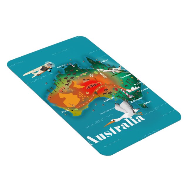 Magnet Flexible Affiche de voyage carte d'Australie (Côté Droit)