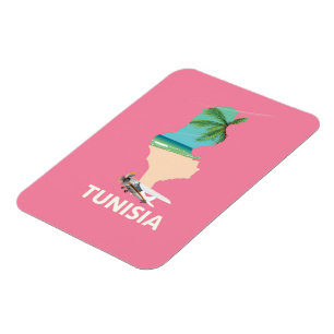 Magnet Flexible Affiche de voyage carte de Tunisie