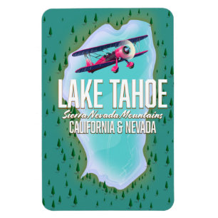Magnet Flexible Affiche de voyage carte du lac Tahoe