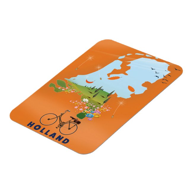Magnet Flexible Affiche de voyage carte Hollande (Côté Gauche)