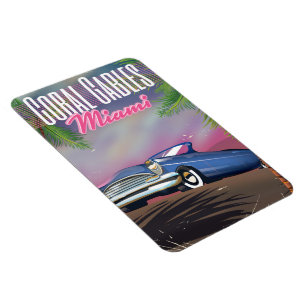 Magnet Flexible Affiche de voyage Coral Gables Floride USA années