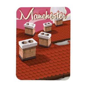 Magnet Flexible Affiche de voyage de bande dessinée de Manchester,