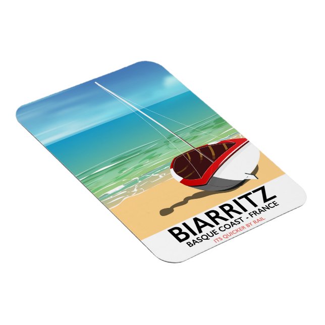Magnet Flexible Affiche de voyage de Biarritz France Beach (Côté Droit)