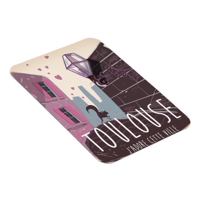 Magnet Flexible Affiche de voyage de dessin animé de Toulouse Fran (Côté Droit)