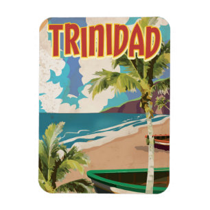 Magnet Flexible Affiche de voyage de dessin animé de Trinidad