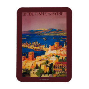 Magnet Flexible Affiche de voyage de Français, voyageant en Syrie