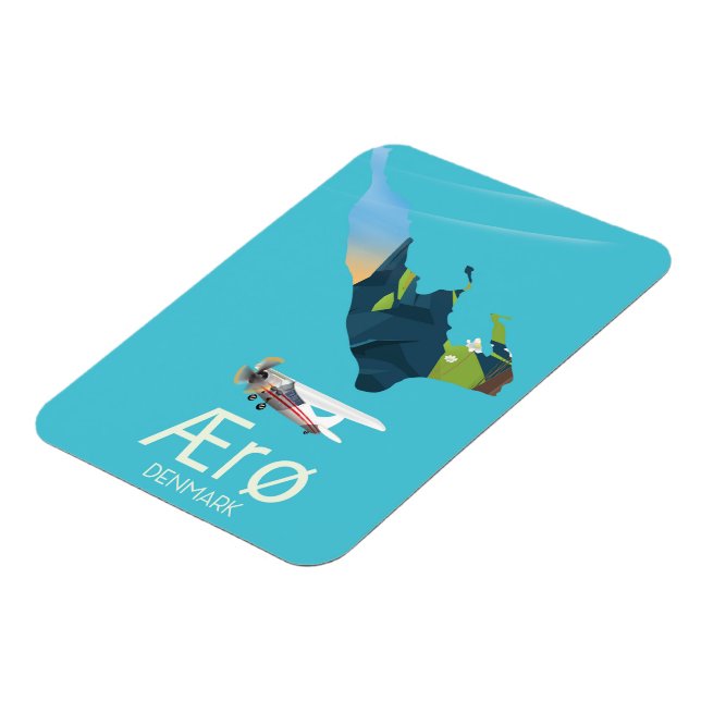 Magnet Flexible Affiche de voyage de la carte de Ærø, Danemark (Côté Gauche)