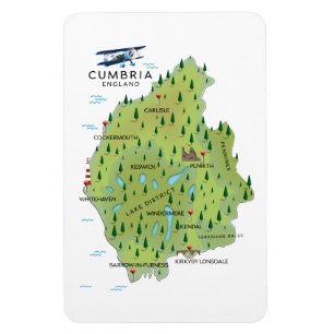 Magnet Flexible Affiche de voyage de la carte de Cumbria Angleterr