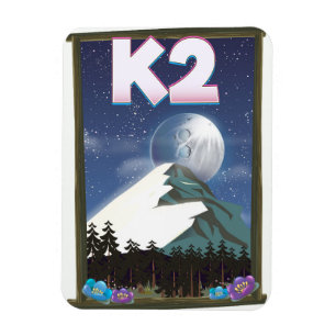 Magnet Flexible Affiche de voyage de la montagne K2