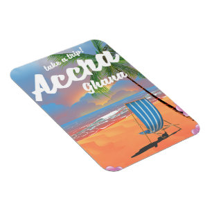 Magnet Flexible Affiche de voyage de la plage d'Accra Ghana