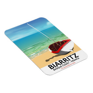 Magnet Flexible Affiche de voyage de la plage de Biarritz France