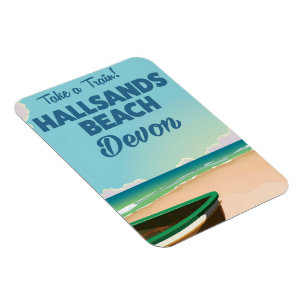 Magnet Flexible Affiche de voyage de la plage de Hallsands Beach D