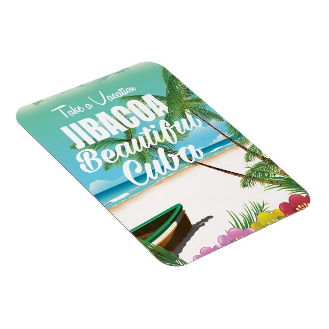 Magnet Flexible Affiche de voyage de la plage de Jibacoa Cuba (Côté Droit)