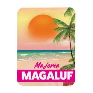 Magnet Flexible Affiche de voyage de la plage de Magaluf Majorque