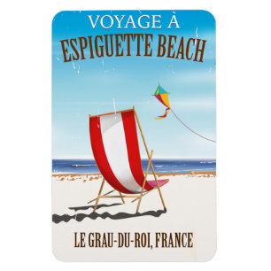 Magnet Flexible Affiche de voyage de la plage d'Espiguette France