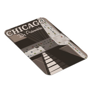 Magnet Flexible Affiche de voyage de la ville de Chicago