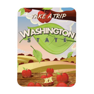 Magnet Flexible Affiche de voyage de l'arbre de pommier de l'État