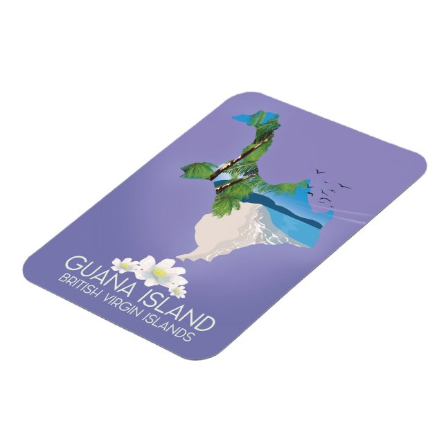 Magnet Flexible Affiche de voyage de l'île de Guana Îles Vierges b (Côté Gauche)