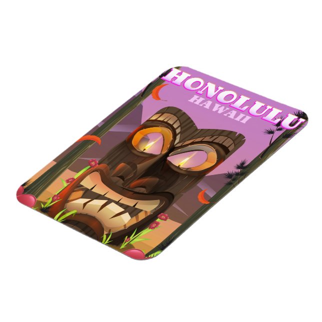 Magnet Flexible Affiche de voyage de masque facial d'Honolulu Hawa (Côté Gauche)