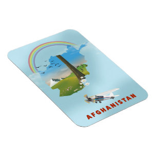 Magnet Flexible Affiche de voyage de paysage de carte de l'Afghani