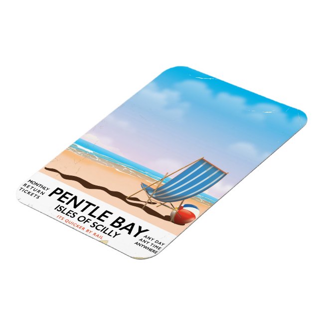 Magnet Flexible Affiche de voyage de Pentle Bay Isles of Scilly (Côté Gauche)