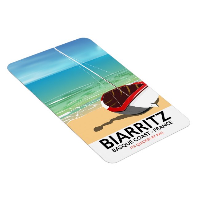 Magnet Flexible Affiche de voyage de plage Biarritz France (Côté Droit)
