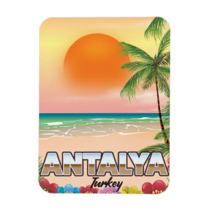 Magnet Flexible Affiche de voyage de plage d'Antalya Turquie