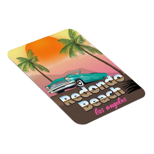 Magnet Flexible Affiche de voyage de Redondo Beach LA (Côté Droit)