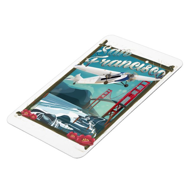 Magnet Flexible Affiche de voyage de San Francisco (Côté Gauche)